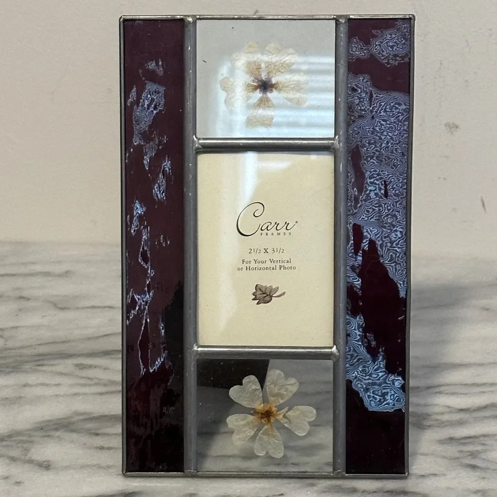 Purple and Silver Stained Glass Photo Frame